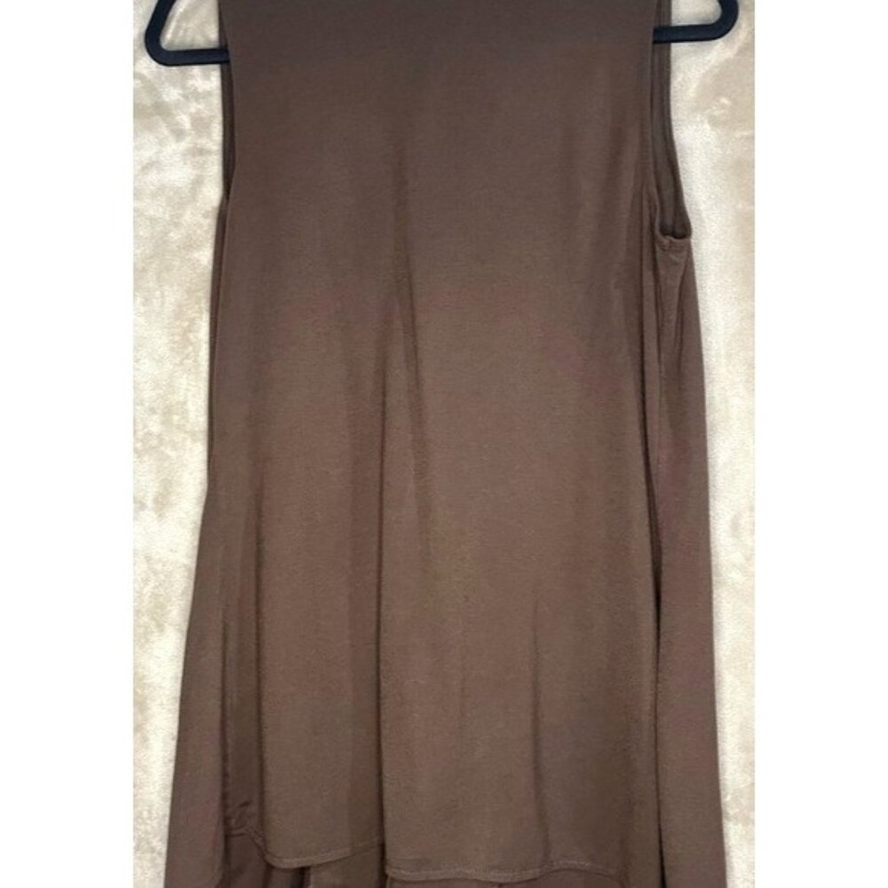 Liz Claiborne Brown Sleeveless Waterfall Open Front Cardigan Vest Women’s Size M - Picture 11 of 12